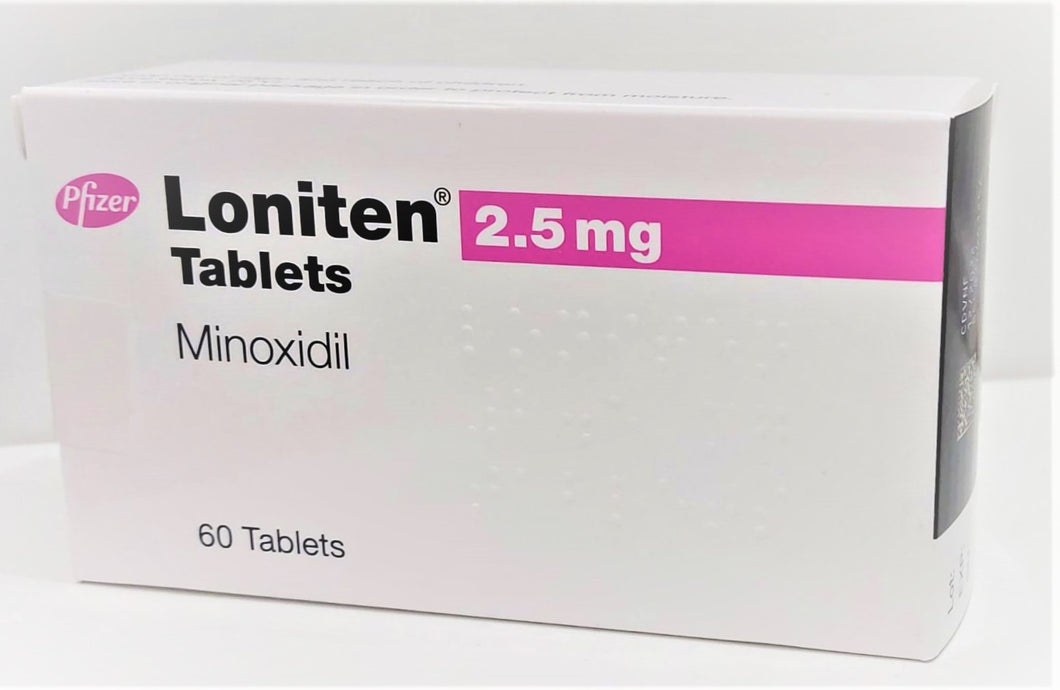 Loniten Minoxidill Tablets 2.5mg (60 Tablets)