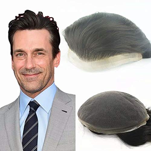 Mens Toupee Hair Replacement / Hair System - Swiss Lace Base 10X8